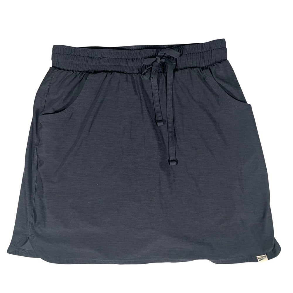 Duluth Trading Co Womens XS Gray Active Skort Elastic Waist Drawstring Pockets
